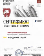 Сертификат участника семинара
